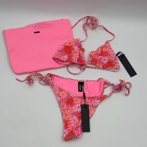 Triangl Swimwear Pink and Orange Floral Bikini